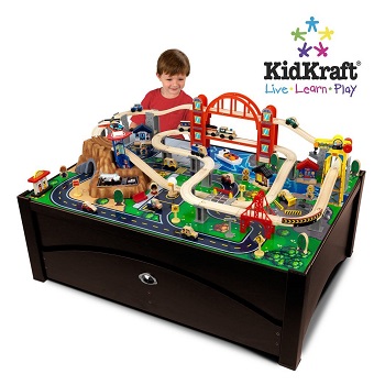 kidkraft train table with storage