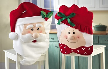 Mr & Mrs Santa Claus Christmas Dining Chair Covers Holiday