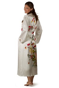 White Silk Robe for Mom